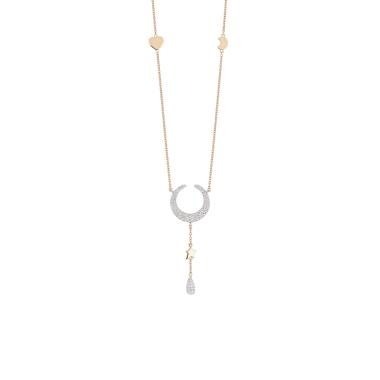 Halsschmuck, Weißgold, Al Coro Mezzaluna Collier