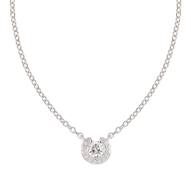 Weißgold, Halsschmuck, Al Coro Mezzaluna Collier