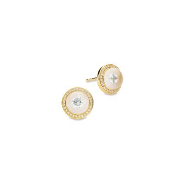 Ohrringe, Gelbgold, Schmuckwerk Ohrstecker Glasklar