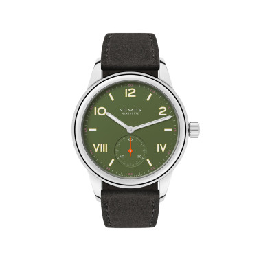         Damen- und Herrenuhr, Handaufzug, NOMOS Glashütte Club Campus All Olive