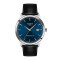 Leder, Edelstahl, Blau
