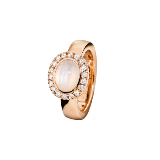         Rotgold, Ringe, Jochen Pohl Mondstein-Brillantring