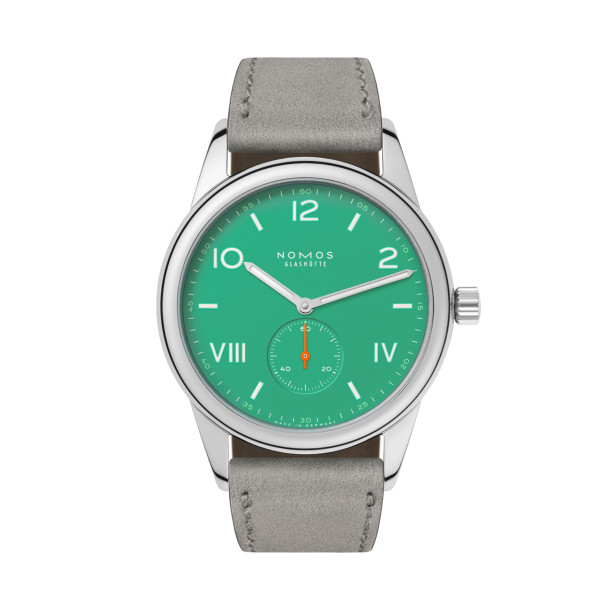         Damen- und Herrenuhr, Handaufzug, NOMOS Glashütte Club Campus 38 electric green