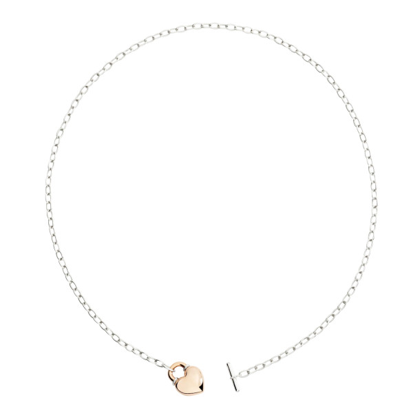         Silber, Halsschmuck, DoDo Halskette Herz aus Roségold und Silber