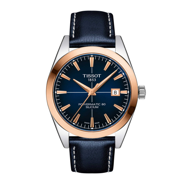         Herrenuhr, Automatik, Tissot Gentleman Goldlünette 40mm
