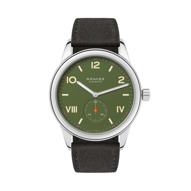         Damen- und Herrenuhr, Handaufzug, NOMOS Glashütte Club Campus 38 All Olive
