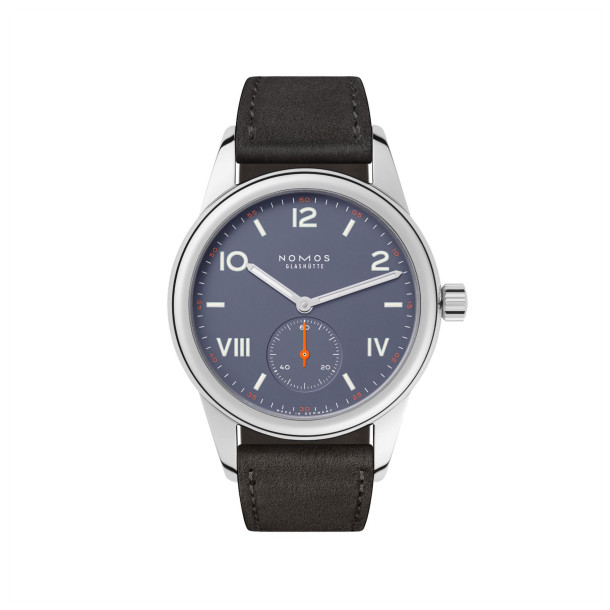         Damen- und Herrenuhr, Handaufzug, NOMOS Glashütte Club Campus blue purple
