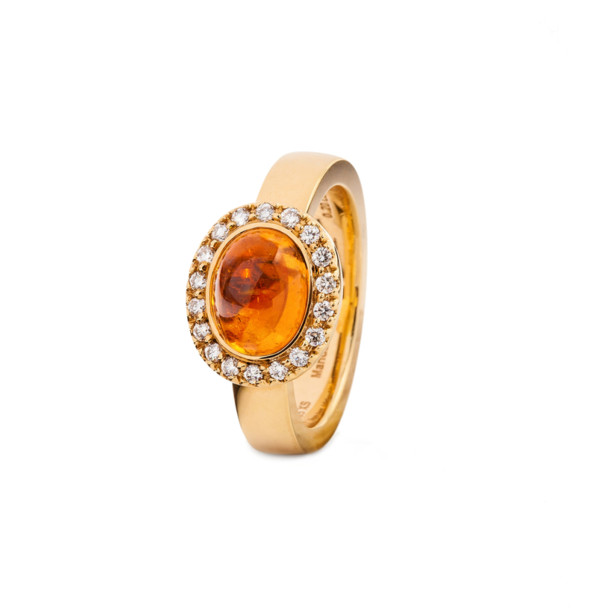         Rotgold, Ringe, Jochen Pohl Mandarin-Granat-Brillant Ring