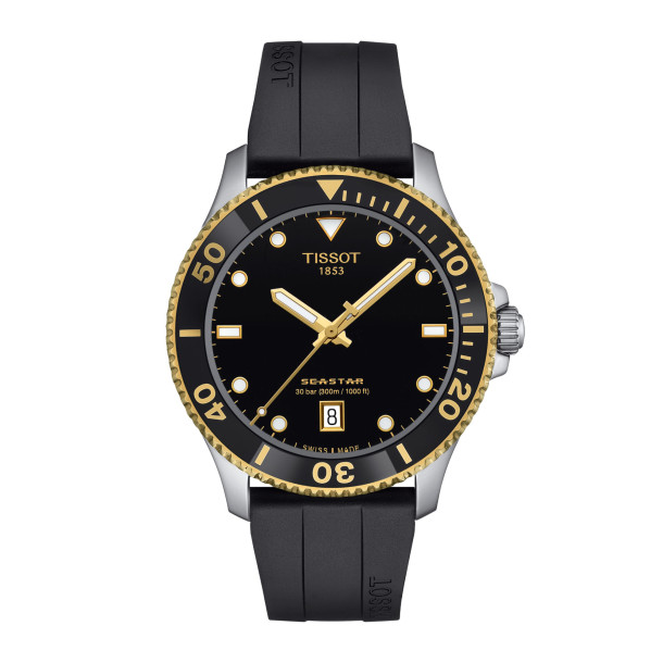         Damen- und Herrenuhr, Quarzwerk, Tissot Seastar 1000 40mm